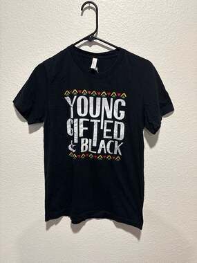 Bella+Canvas Young Gifted & Black Graphic T-Shirt Size M